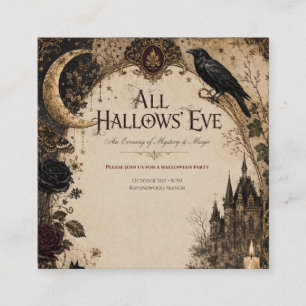 Erwachsene Halloween-Party Rabe, Antiker Schlüssel Begleitkarte
