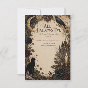 Erwachsene Halloween-Party Rabe, Antiker Schlüssel Dankeskarte