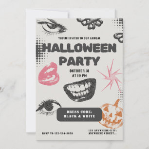 Erwachsene Halloween-Party Vintage Einladung