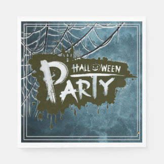 Erwachsene Halloween-Party Vintage Gothic Blau Gru Serviette