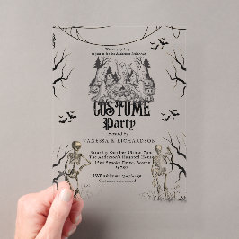 Erwachsene Halloween-Party Vintage-Gothic-Skelett Acryleinladungen