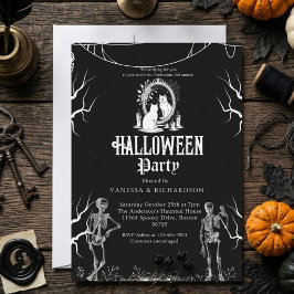 Erwachsene Halloween-Party Vintage-Gothic-Skelett Einladung