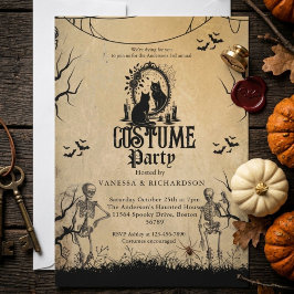 Erwachsene Halloween-Party Vintage-Gothic-Skelett Einladung