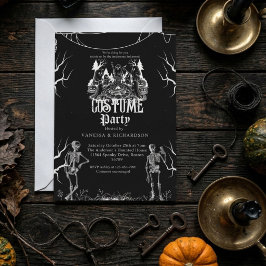 Erwachsene Halloween-Party Vintage-Gothic-Skelett Einladung