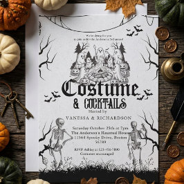 Erwachsene Halloween-Party Vintage-Gothic-Skelett Einladung