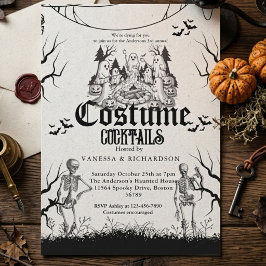 Erwachsene Halloween-Party Vintage-Gothic-Skelett Einladung