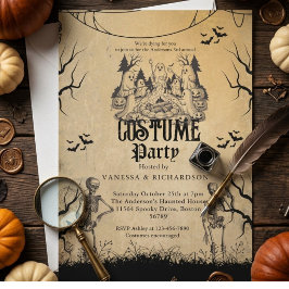 Erwachsene Halloween-Party Vintage-Gothic-Skelett Einladung