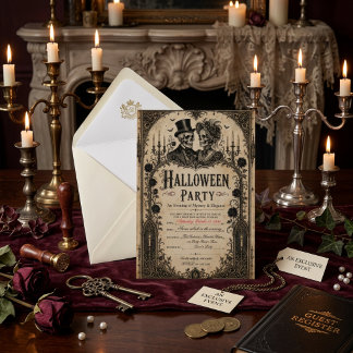 Erwachsene Halloween-Party Vintage-Gotischer-Toten Einladung