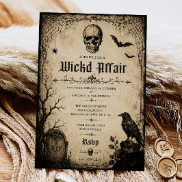 Erwachsene Halloween-Party Vintage-Totenkopf Einladung