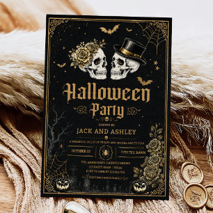 Erwachsene Halloween-Party Vintage-Totenkopf Einladung