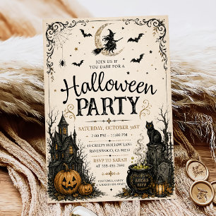 Erwachsene Halloween-Party Vintage-Totenkopf Einladung