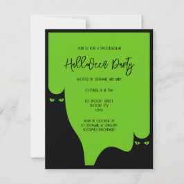 Erwachsene Halloween-Partys Katzen Augen Schwarz G Einladung