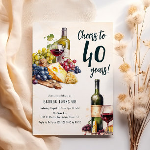 Erwachsene Käse- und Wein-Charcuterie zum 40. Gebu Einladung