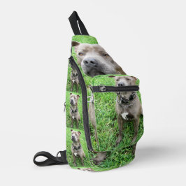 Erwachsene Male Staffordshire Bull Terrier Sitting Crossbody Bag