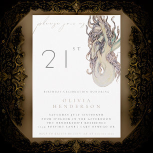 Erwachsene Mermaid JA Geburtstagspartei Einladung