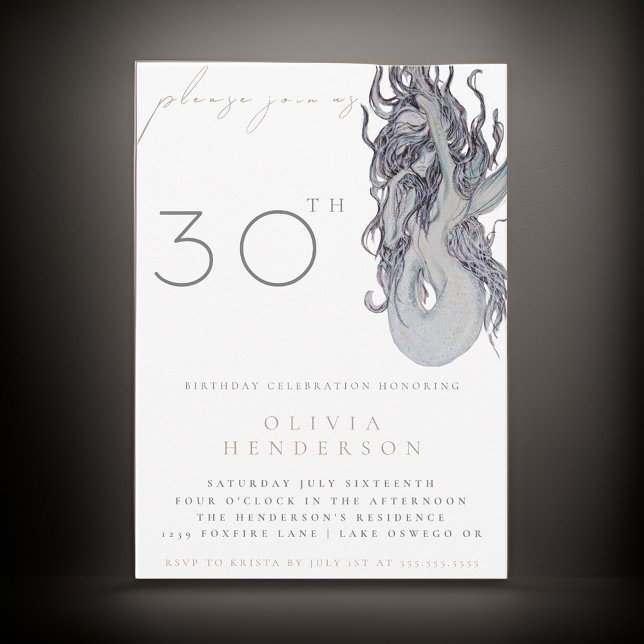 Erwachsene Mermaid JA Geburtstagspartei Einladung (Von Creator hochgeladen)