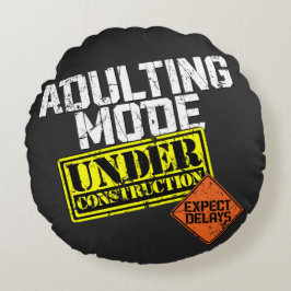 Erwachsene Modus im Bau ein sonniges Erwachsener Rundes Kissen