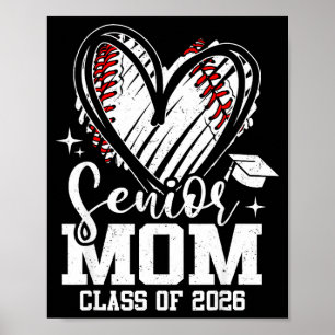 Erwachsene Mutter Abschlussklasse 2026 Baseball-Ab Poster