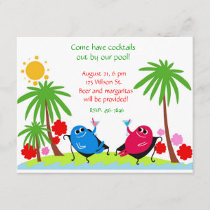 Erwachsene Pool-Party Einladung