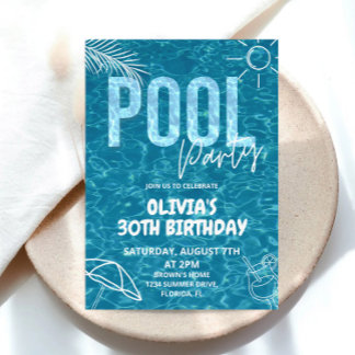 Erwachsene Pool Party Einladung Erwachsene Sommer