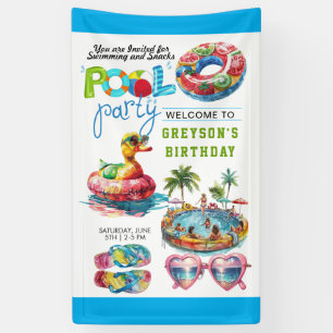 Erwachsene Pool Party Sommerstrand Geburtstag Banner
