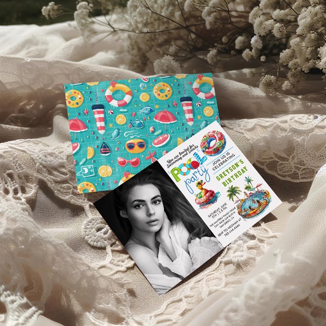 Erwachsene Pool Party Sommerstrand Geburtstag Einladung (Von Creator hochgeladen)