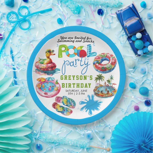 Erwachsene Pool Party Sommerstrand Geburtstag Pappteller (Party)