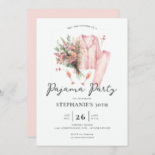 Erwachsene Sleepover Party Wilde Blume 30. Geburts Einladung