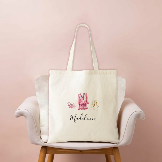 Erwachsene Sleepover PJ Pajama Party Individuelle  Tragetasche (bridesmaid gift bachelorette bridal birthday pj pajama slumber sleepover lingerie party watercolor)