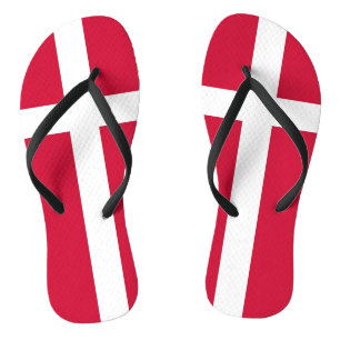 Erwachsene Slim-Gurte mit Flagge in Dänemark Flip Flops