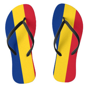 Erwachsene Slim-Gurte mit Flagge Rumäniens Flip Flops