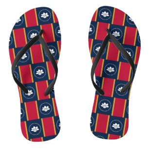 Erwachsene Slim-Riemen mit Flagge von Mississippi, Flip Flops