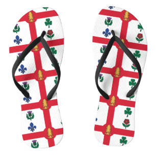 Erwachsene Slim-Sandalen mit Flagge von Montreal Flip Flops