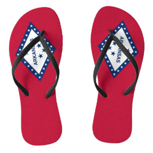 Erwachsene Slim-Schlaufen mit Flagge von Arkansas, Flip Flops