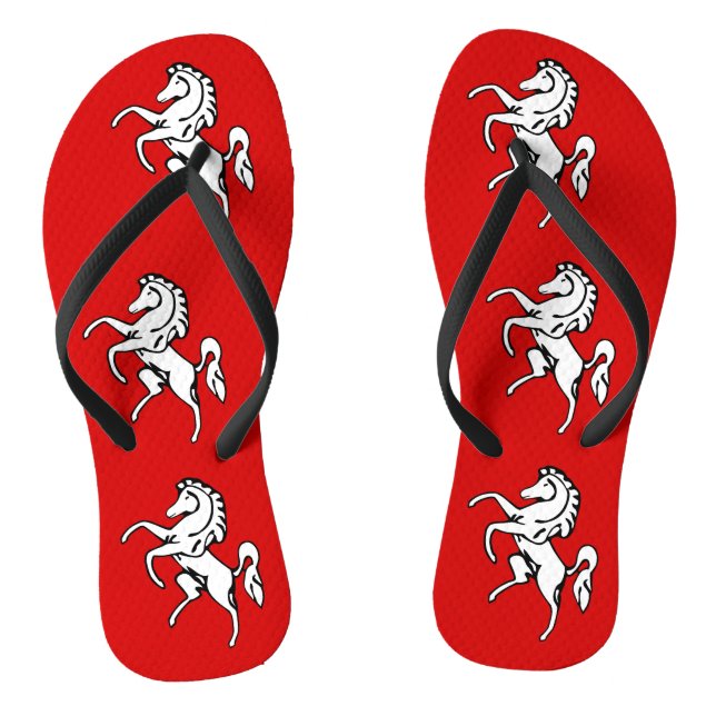 Erwachsene Slim-Straps mit der Flagge von Kent Cou Flip Flops (Fußbett)