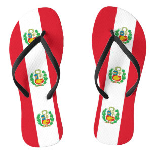 Erwachsene Slim-Straps mit Flagge von Peru Flip Flops