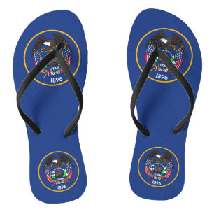 Erwachsene Slim-Straps mit Flagge von Utah, USA Flip Flops