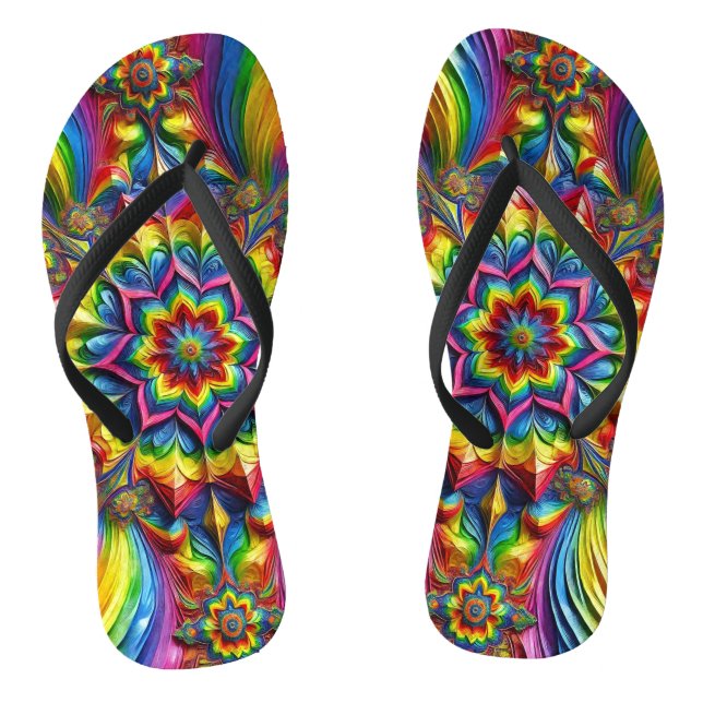 Erwachsene Slim-Streifen mit LGBTQ-Farben Flip Flops (Fußbett)