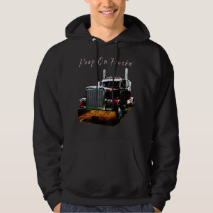 Erwachsene und Jugendliche Semi Truck Behalten auf Hoodie