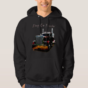 Erwachsene und Jugendliche Semi Truck Behalten auf Hoodie