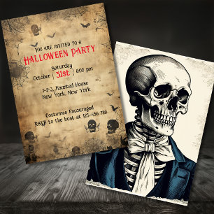 Erwachsene Vintage-Halloween-Kostenüm-Party Einladung