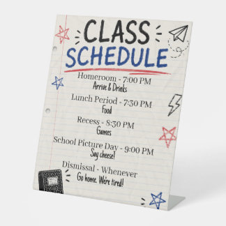 Erwachsene Zurück zur Schule Party Stundenplan Sch Sockelschild