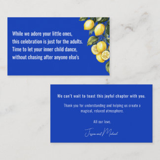 Erwachsenen-Hochzeit💙🍋 Azul & Limone Begleitkarte