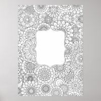 Erwachsenenfarben-Blume DIY-Poster (groß 20x28")