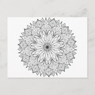 Erwachsenenfarben im DIY Mandala Line-Art-Design Postkarte