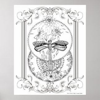 Erwachsenenfarbenposter "I Liebe Dragonflies Art" Poster