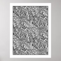 Erwachsenenfarbposter Art Nouveau Artichoke Damask