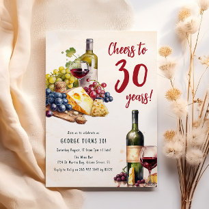 Erwachsenenkäse und Weincharcuterie 30. Geburtstag Einladung