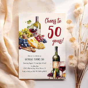Erwachsenenkäse und Weincharcuterie 50. Geburtstag Einladung