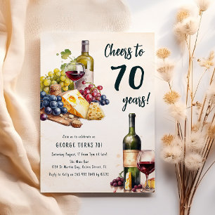 Erwachsenenkäse und Weincharcuterie 70. Geburtstag Einladung